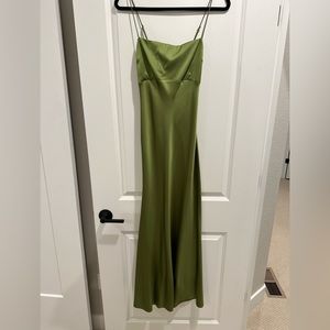 Green Satin Dress